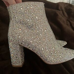 Betsy Johnson rhinestone booties
